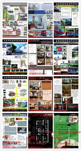 毕业生排版psd环境景观建筑室内产品工业设计作品ps展板模板