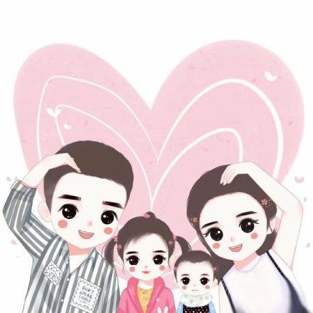 一家四口卡通头像,一家四口卡通头像超萌一儿一女图片
