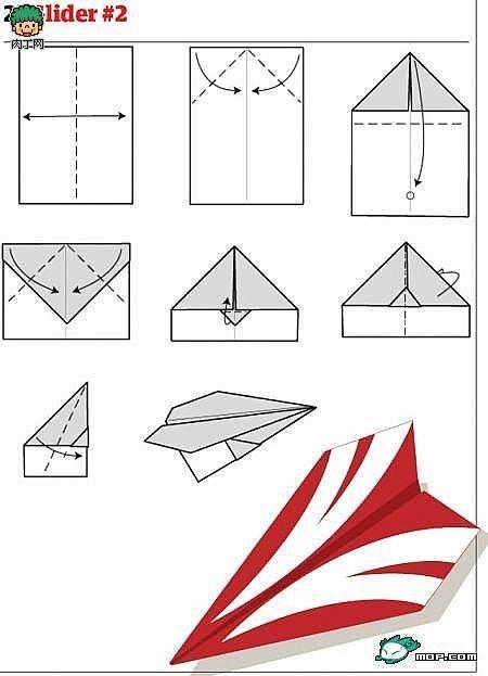 正方形飞机折纸步骤