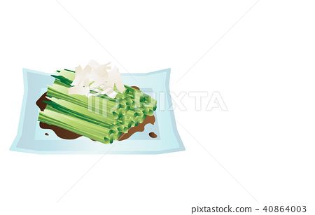 插图素材: 今天的米饭与komatsuna
