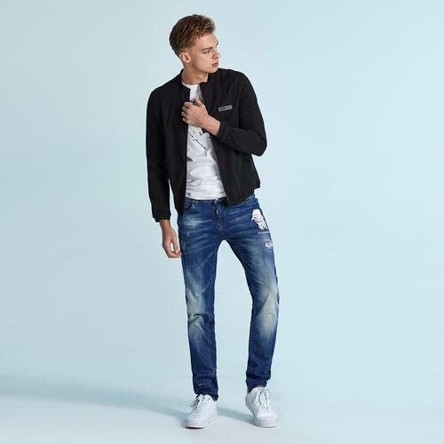 2019春新款中青年休闲日常便服立领男士外套