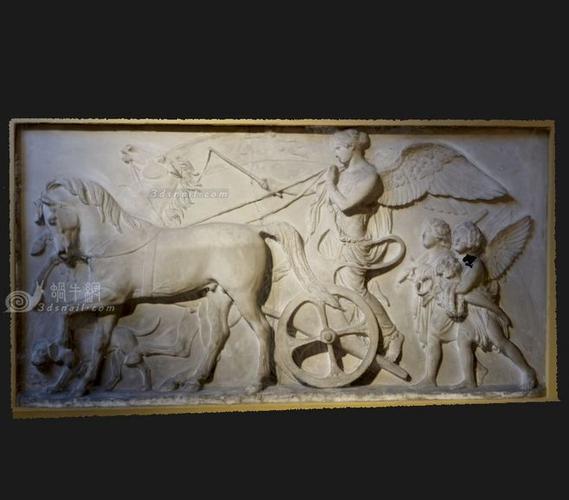 浮雕神话人物,战场战马翅膀天使,猎犬车轮古罗马希腊雅典宗教神话人物