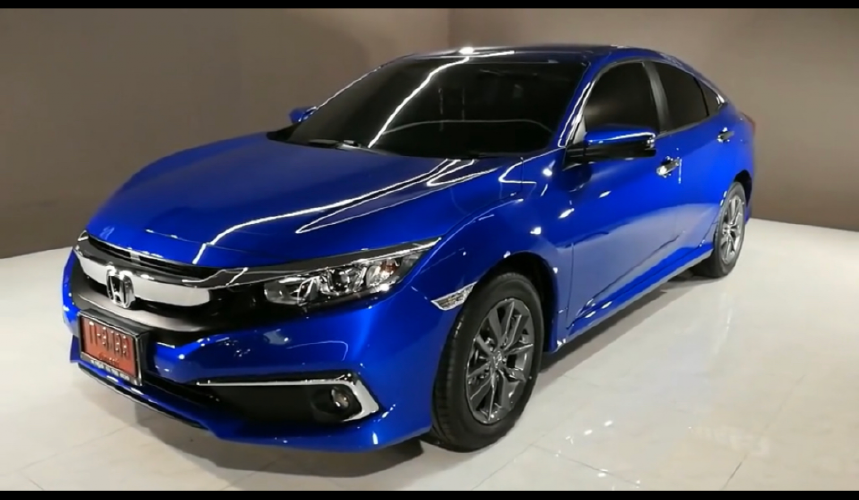 帅气运动蓝色本田思域