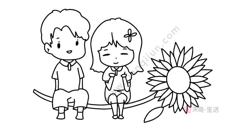 小男孩小女孩简笔画步骤小男孩小女孩简笔画教程