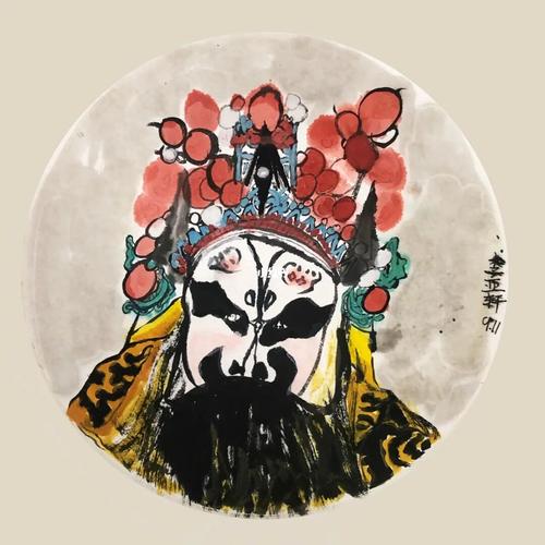 水墨:《京剧人物》_京剧_山东美术馆攻略_国画_水墨画