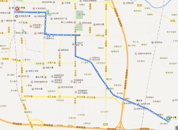 这是17路公交车的路线图