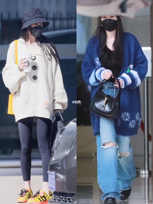 杨幂私服街拍,幂幂的2020秋冬机场穿搭7615_杨幂
