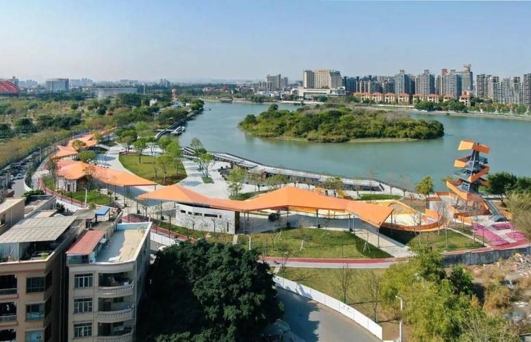 龙湾湿地公园场域实景先从正在进行中的"东莞万江龙湾生态湿地公园"