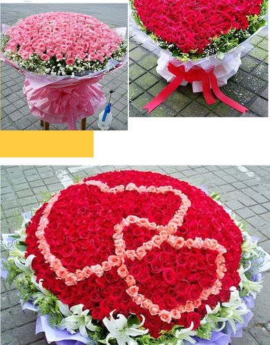 鲜花同城速递求婚表白生日订婚365枝520朵999玫瑰花束