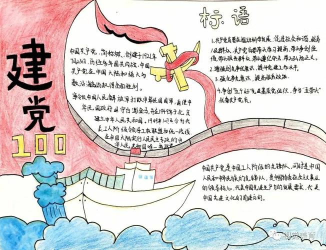 100周年手抄报_手抄报_学党史强信念跟党走手抄报_文化_阅读