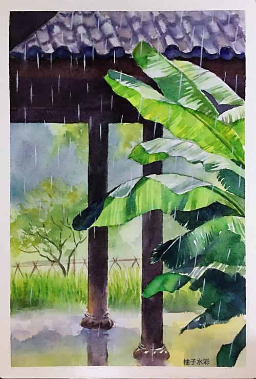 雨打芭蕉