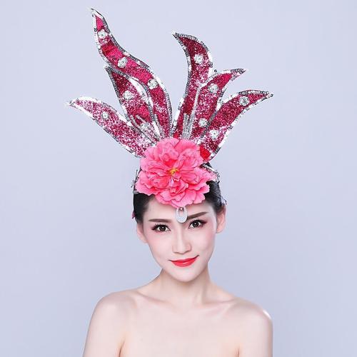 傣族头饰民族孔雀舞演出发饰舞蹈头花古风l旅游泰式写真拍照异域