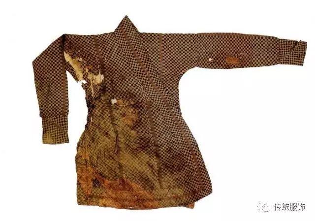 △黄蓝方格纹锦袍