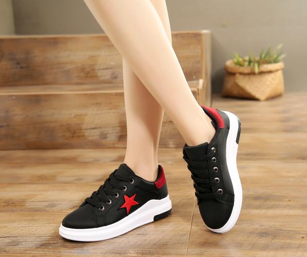 秋季15少女运动鞋12高中学生休闲跑步鞋大童白波鞋10女孩平底板鞋