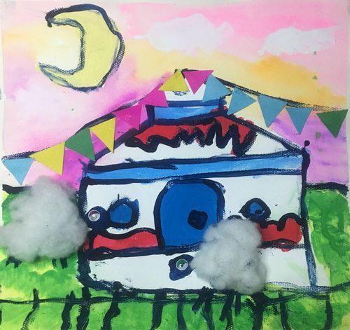 儿童创意美术方案大全 蒙古包水彩画欣赏