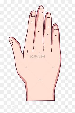 右手手背手势插画