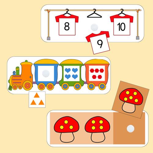 园小中班数学区域角找数字相邻数桌面活动游戏自制手工玩教具 ￥ 18