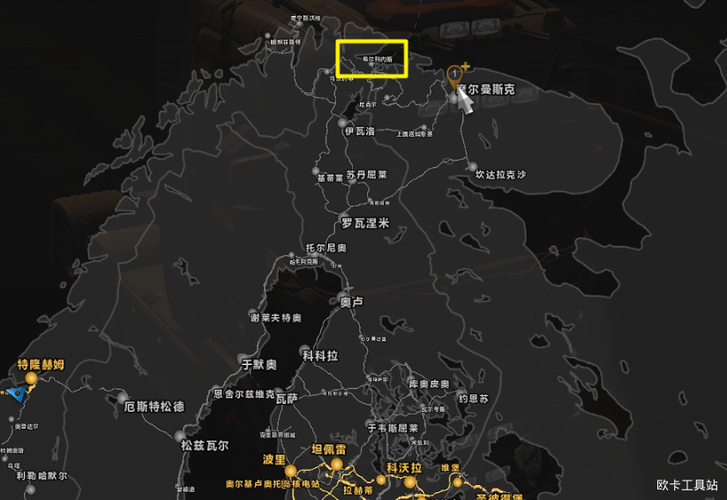 器上线之后希尔科内斯玩家数很多,下图就是希尔科内斯在地图上的位置