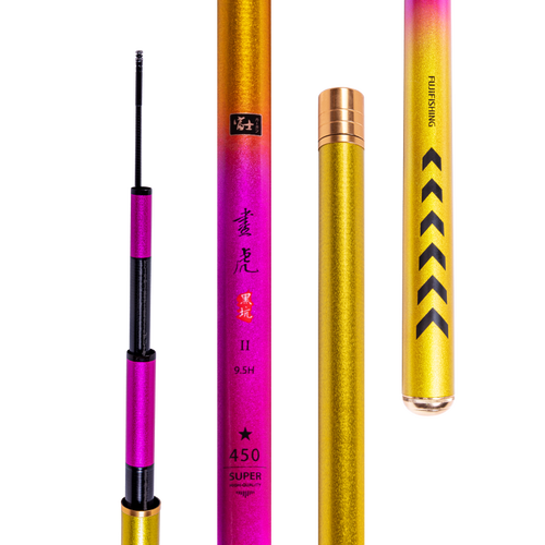 富士鱼竿画虎黑坑二代台钓竿碳素超轻超硬19调95h飞磕野钓鱼竿