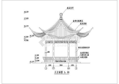钢筋混凝土六角亭详细建筑设计施工cad图