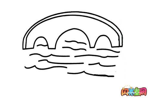 小桥流水正面简笔画