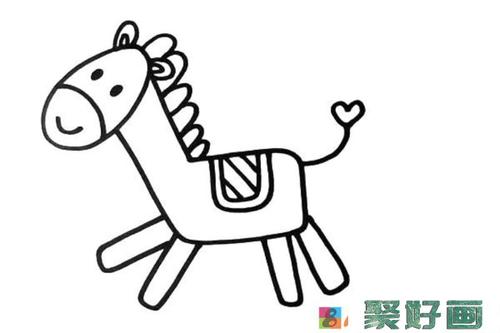 彩色木马简笔画的画法怎么画简笔画教程