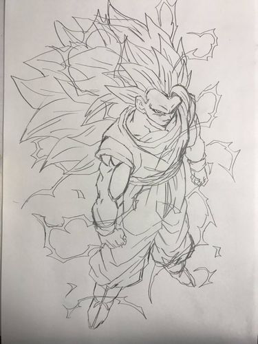 老杨绘制的超级赛亚人3悟空