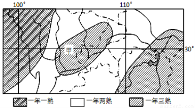 图为我国局部地区农作物熟制分布图.读图回答下列各题.1.