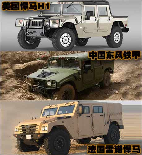 雷诺产的"法国版"悍马      06年来自东风汽车的国产版悍马"东风铁甲"