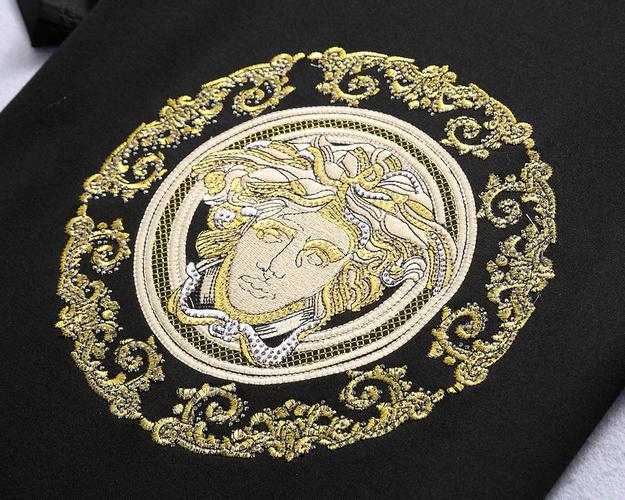 2017夏季新款t恤衫男款瓦萨琪短袖大码刺绣美杜莎休闲