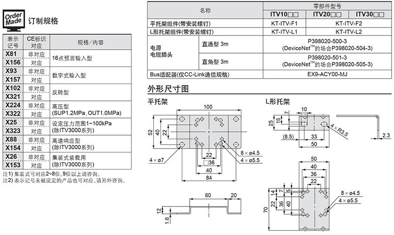 smc 电气比例阀,电流型dc4-20ma,l型托架,itv3050-012