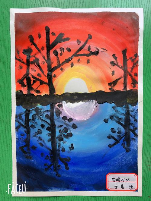 7月24日乐绘启蒙班水粉画《冷暖对比》