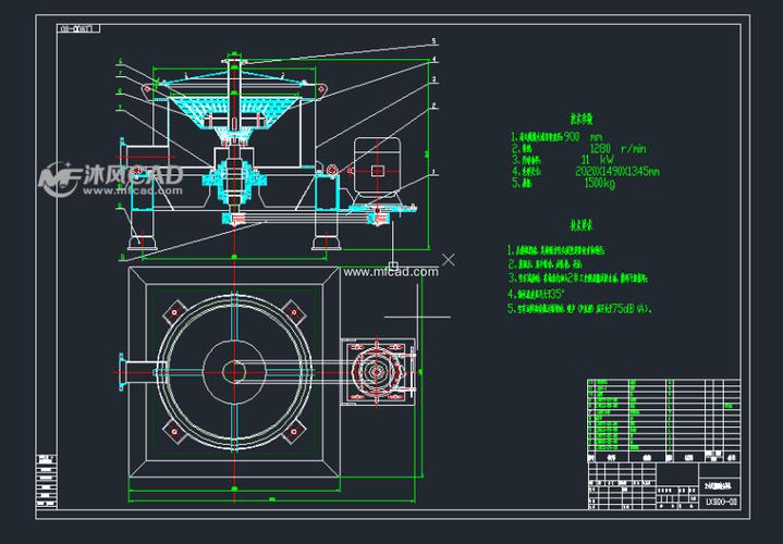 kl900型立式过滤离心机 - autocad化工环保设备图纸
