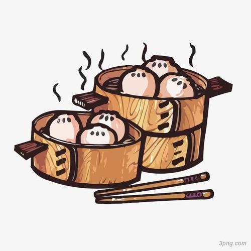 卡通手绘包子设计矢量图