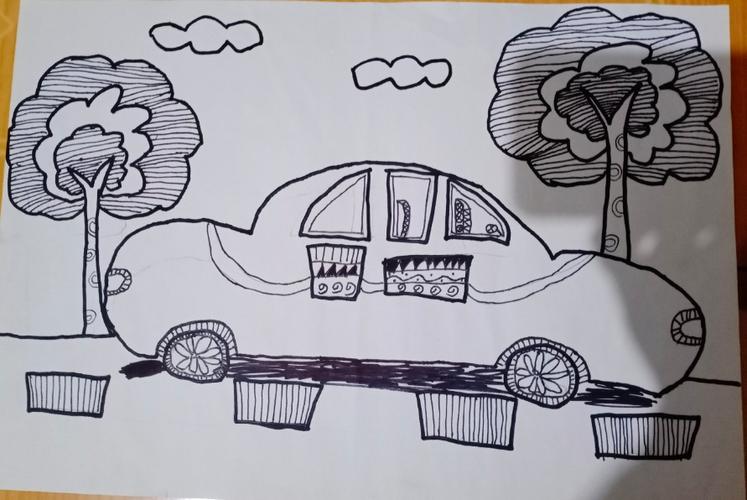 线描画汽车
