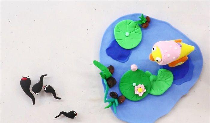 超轻粘土小蝌蚪找妈妈作品