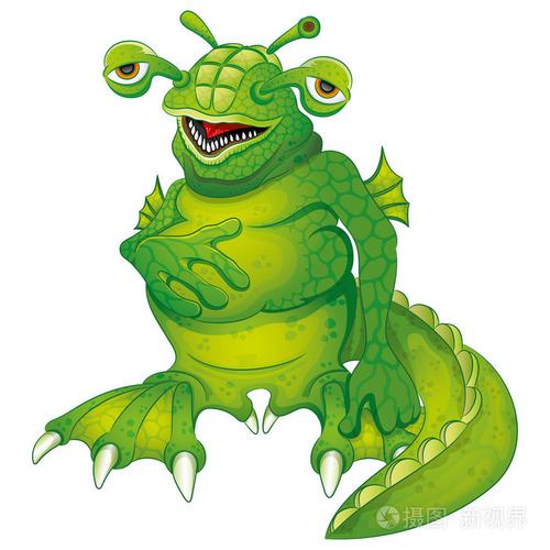 在白色的绿色怪物