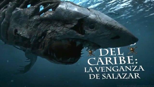 加勒比海盗5 预告片2017骷髅鲨鱼登场