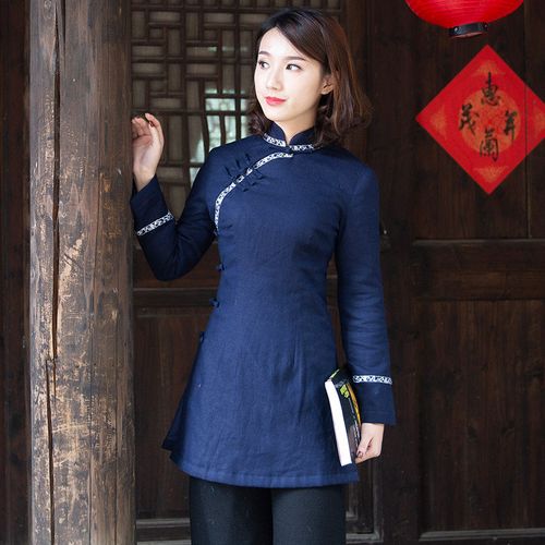 复古旗袍国风棉袄冬装唐装棉服盘扣