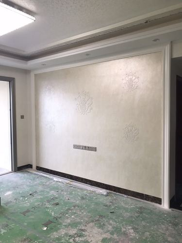 华仕伯艺术漆背景墙面施工效果