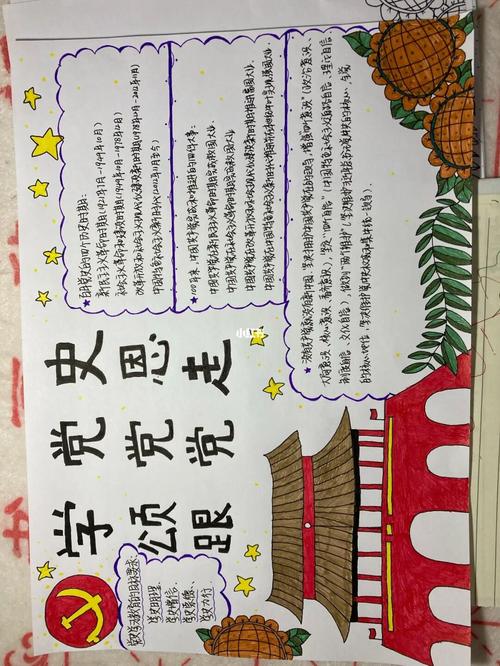 零基础党史手抄报_手抄报_礼物_颈椎病_上色_党史_文化_阅读