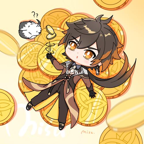 原神q版|钟离_原神_日系_游戏_手机游戏