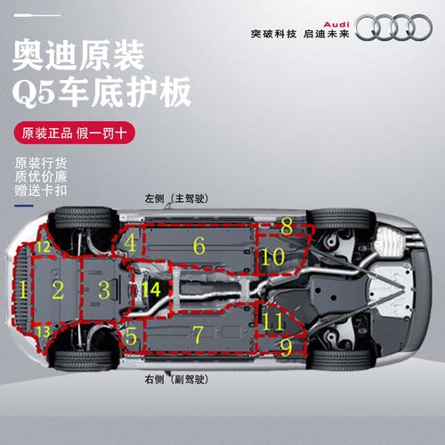 奥迪原装q5q5l底盘车身发动机变速箱护板塑料车底防