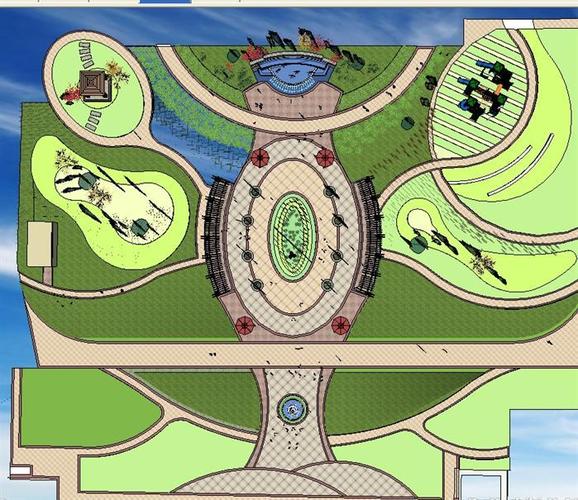 某现代小区中心广场景观设计su模型[原创]