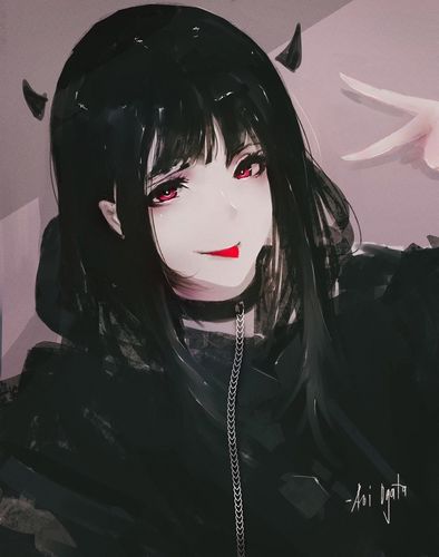 aoi ogata 暗黑系画风 插画少女 诡异唯美 cg 临摹 参考美术素材