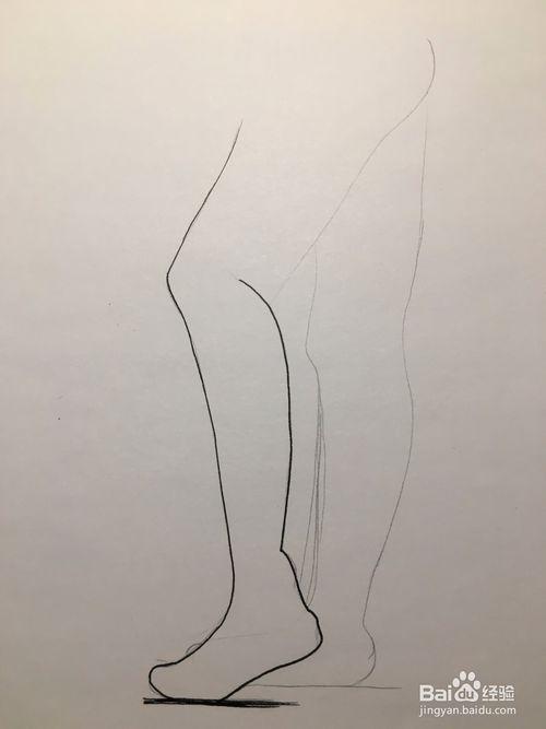 简笔画:教你画赤裸的双腿 如何画两条腿