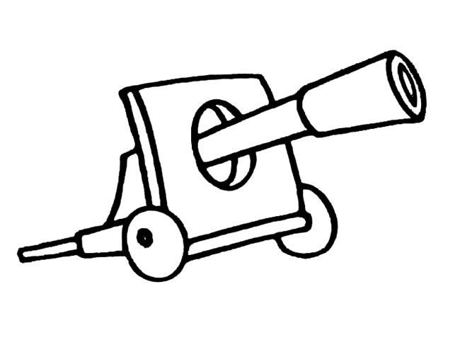 火炮武器简笔画图片 火炮怎么画