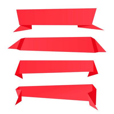 一套红色折纸横幅