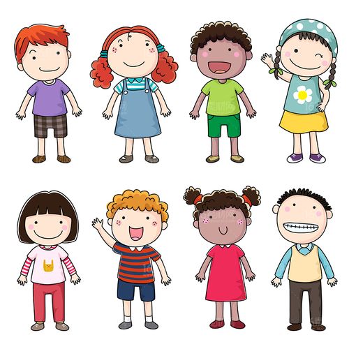 可爱的卡通各国儿童矢量素材