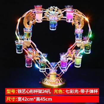 【轻奢高端】发光杯架酒吧鸡尾酒架子led杯洋酒香槟一口杯架ktv不锈钢